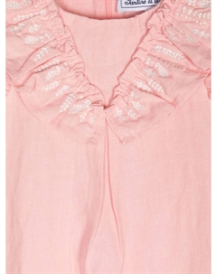 Льняное боди с рюшами, розовый Tartine et chocolat