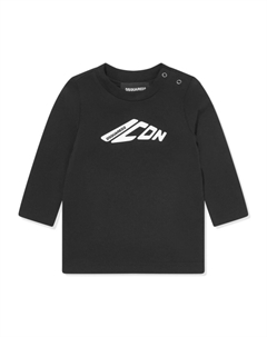 Футболка KIDS из хлопка с принтом логотипа, черный Dsquared2