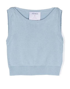 Трикотажный жилет в рубчик, синий Simonetta