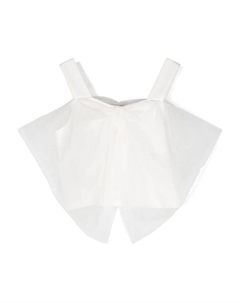 Укороченный топ из тюля girl с завязанными узлами, белый Patrizia pepe