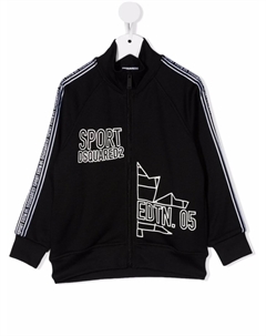 Kids куртка на молнии с логотипом, черный Dsquared2
