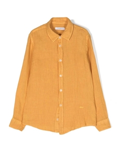Kids льняная рубашка с классическим воротником, желтый Paolo pecora