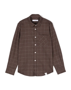 Kids рубашка с нашивкой-логотипом, коричневый Paolo pecora