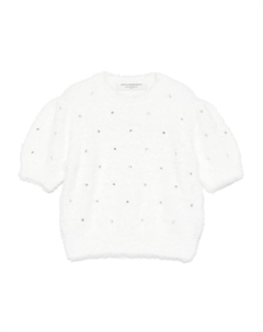 Свитер Kids, украшенный стразами, белый Philosophy di lorenzo serafini