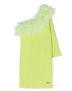 Топ в рубчик на одно плечо, зеленый Monnalisa