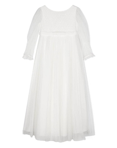 Платье из тюля с ромбовидным узором, белый Amaya