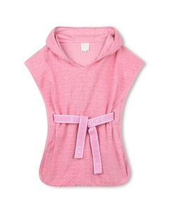 Kids жаккардовое пончо с капюшоном, розовый Givenchy
