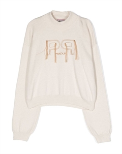 Kids джемпер с вышитым логотипом, серый Pinko