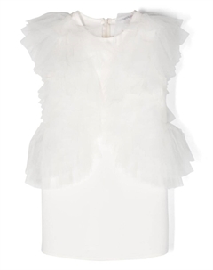 Платье без рукавов с оборками от для девочек Girl, белый Patrizia pepe