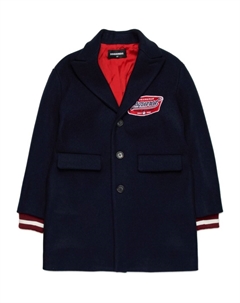 KIDS льняной пиджак с контрастными манжетами, синий Dsquared2