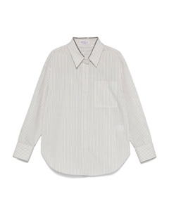 Детская полосатая рубашка Brunello Cucinelli, белый Brunello cucinelli kids