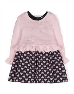 Платье с принтом и вставками, розовый Monnalisa