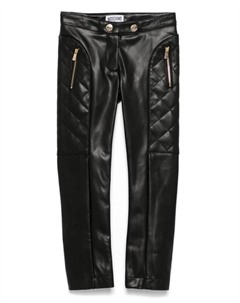 Брюки из искусственной кожи, черный Moschino kids