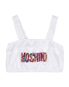 Майка из хлопка с аппликацией-логотипом, белый Moschino kids
