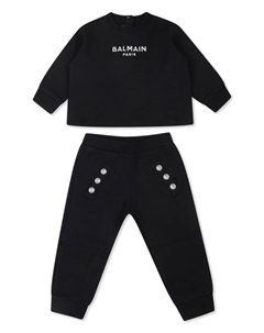 Спортивный костюм с вышитым логотипом Kids, черный Balmain