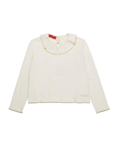 Kids топ с оборками на воротнике, серый Max&co