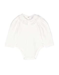 Боди с вышитым логотипом, белый Monnalisa