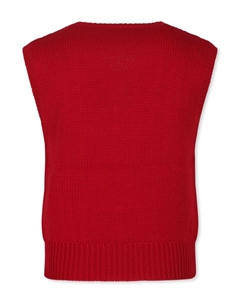 Жилет с косичной вязкой, красный La stupenderia