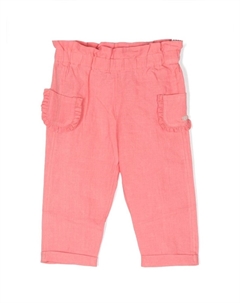 Льняные брюки с оборками, розовый Tartine et chocolat