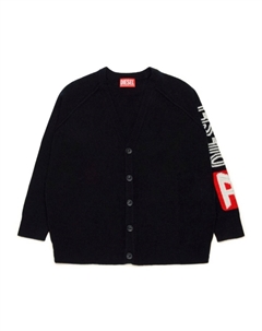 Kids шерстяной кардиган с логотипом, черный Diesel