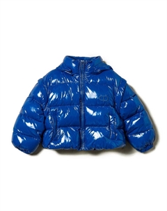 Детская стеганая куртка с вышитым логотипом Kids, синий Twinset