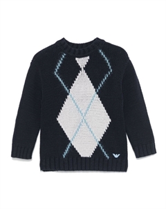 Детский свитер Kids, вязка интарсия, синий Emporio armani
