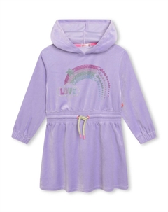 Платье с капюшоном и стразами, фиолетовый Billieblush