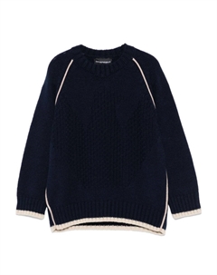 Kids свитер с контрастной отделкой, синий Emporio armani