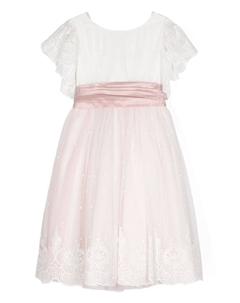 Платье в горошек с поясом, розовый Amaya