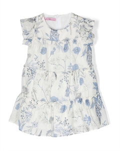 Платье с оборками и цветочным принтом, серый Miss blumarine