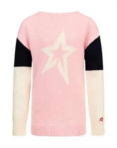 Свитер с круглым вырезом и вышитой звездой, розовый Perfect moment