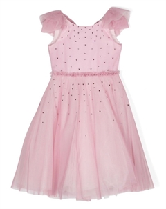 Платье с оборками и стразами, розовый Monnalisa