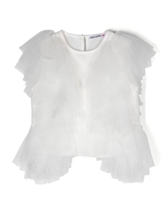 Girl блузка без рукавов с оборками, белый Patrizia pepe