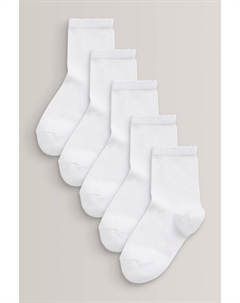 Комплект из 5 пар носков с высоким содержанием хлопка, белый Next
