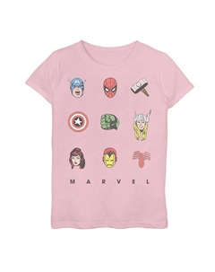 Футболка с графическим рисунком в стиле ретро комиксов для девочек 7–16 лет, розовый Marvel