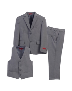 Детский торжественный комплект из 3 предметов: костюм, куртка, жилет и классические брюки, серый Gioberti