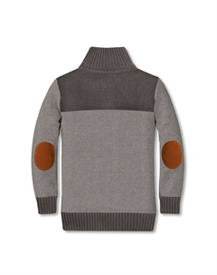 Детский вязаный пуловер с воротником на пуговицах из 100 % хлопка, серый Gioberti