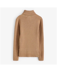 Светло-коричневый топ с высоким воротником для девочек 4–12 лет, цвет Tan Next