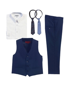 Детский комплект из 5 предметов с жилетом и брюками, рубашкой и галстуком, цвет Royal White Gioberti