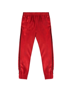 Детские спортивные брюки для джоггеров с ребристыми манжетами на молнии на щиколотке, красный Gioberti