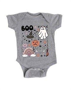 Детское боди Boo Collage, цвет Heather Grey The juniper shop