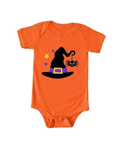 Детское боди «Ведьма и паук», оранжевый The juniper shop