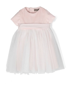 Бархатное платье с короткими рукавами, розовый Little bear