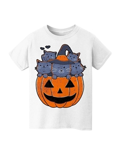 Детская футболка с рисунком Cats Tricks Halloween для детей 8–20 лет, белый Licensed character