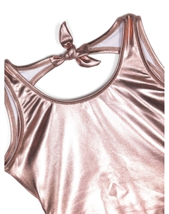 Купальник с открытой спиной и эффектом металлик, розовый Andorine