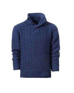 Детский вязаный свитер с воротником-стойкой, цвет Royal Blue Gioberti