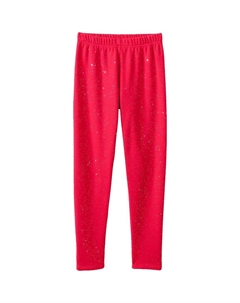 Леггинсы для девочек на флисовой подкладке для девочек от 2 до 20 лет в цвете Regular и Plus, цвет Red Speckle Print Lands' end
