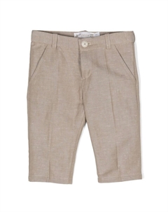 Брюки чинос с вышитым логотипом, нейтральный цвет Bonpoint