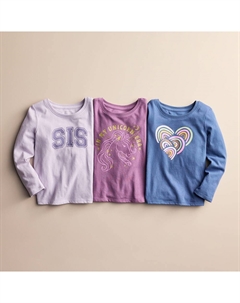 Футболка с длинными рукавами и рисунком для маленьких девочек, цвет Navy Rainbow Heart Jumping beans