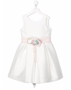 Платье с цветочной аппликацией, белый Mimilù